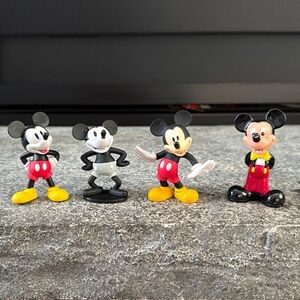 Vintage Disney Mickey Mouse PVC 2.5"8 Figurines - Cake Toppers - Set of 4